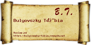 Bulyovszky Tóbia névjegykártya